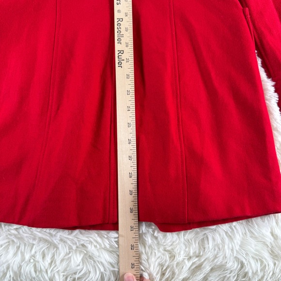 BB Dakota Red Wool Blend Button Front Peacoat Women's Size Small Preppy Classic - Picture 7 of 10